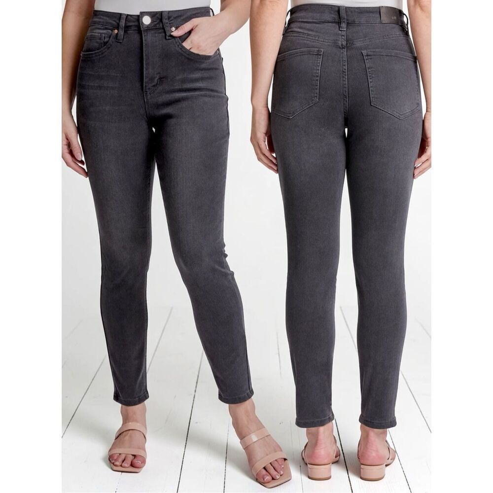 Black Wash Plus High Rise Tummy Control Skinny Jeans Stretch Sculpting Jegging - Picture 2 of 16